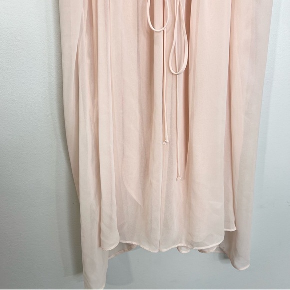 Y2K Oscar de la Renta Pink Label blush pink chiffon baby doll chemise nighty L - Picture 10 of 17